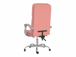Clicnbuy Silla de oficina reclinable masaje cuero sintético Rosa Online