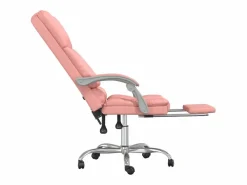Clicnbuy Silla de oficina reclinable masaje cuero sintético Rosa Online