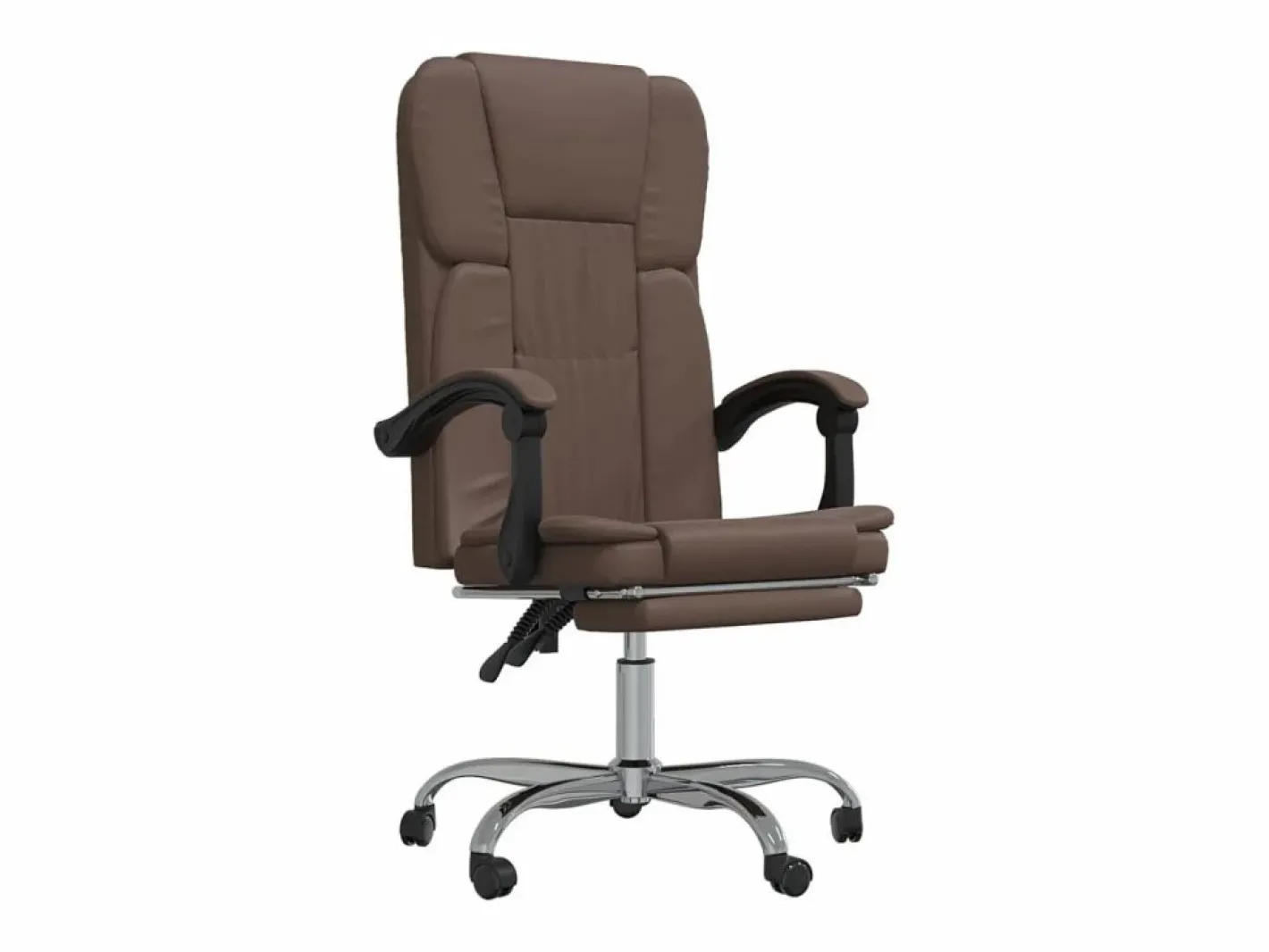 Clicnbuy Silla De Oficina|Silla de oficina reclinable cuero sintético marrón