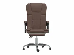 Clicnbuy Silla De Oficina|Silla de oficina reclinable cuero sintético marrón
