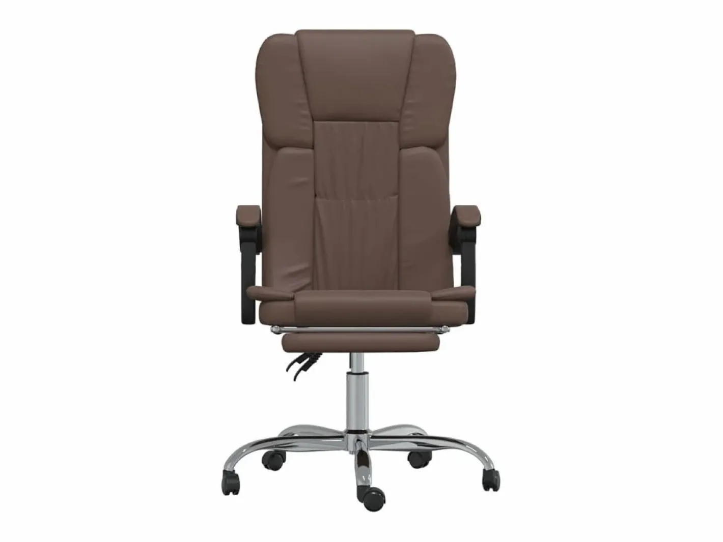 Clicnbuy Silla De Oficina|Silla de oficina reclinable cuero sintético marrón