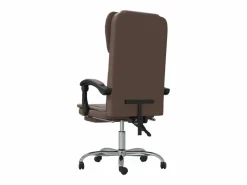 Clicnbuy Silla De Oficina|Silla de oficina reclinable cuero sintético marrón
