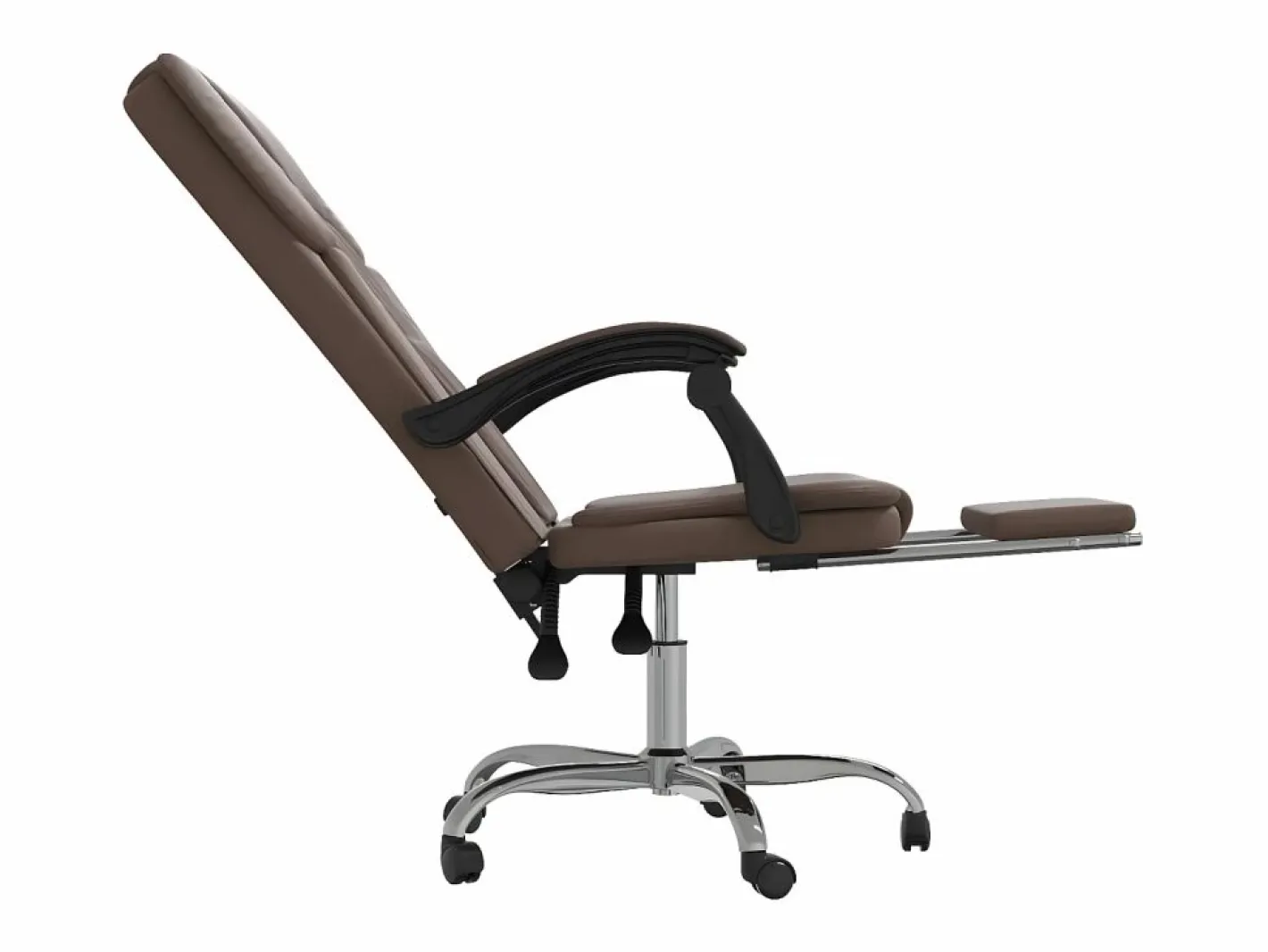 Clicnbuy Silla De Oficina|Silla de oficina reclinable cuero sintético marrón