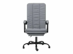Clicnbuy Silla de oficina reclinable de tela claro Gris