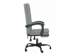 Clicnbuy Silla de oficina reclinable de tela claro Gris