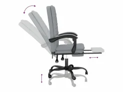 Clicnbuy Silla de oficina reclinable de tela claro Gris