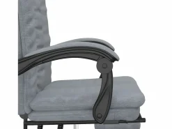 Clicnbuy Silla de oficina reclinable de tela claro Gris