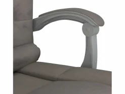 Clicnbuy Silla De Oficina|Silla de oficina reclinable con masaje tela gris taupé