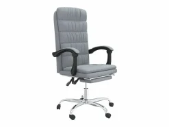 Silla de oficina reclinable de tela claro^Clicnbuy Hot