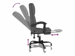 Clicnbuy Silla De Oficina|Silla de oficina reclinable con masaje de tela oscuro