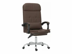 Clicnbuy Silla De Oficina|Silla de oficina reclinable masaje cuero sintético marrón