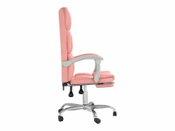 Clicnbuy Silla de oficina reclinable cuero sintético Rosa Sale