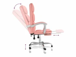 Clicnbuy Silla de oficina reclinable cuero sintético Rosa Sale