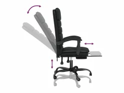 Clicnbuy Silla De Oficina|Silla de oficina reclinable masaje cuero sintético