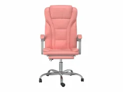 Clicnbuy Silla de oficina reclinable cuero sintético Rosa Discount