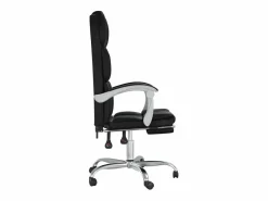 Clicnbuy Silla de oficina reclinable cuero sintético Negro Clearance