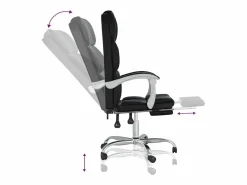 Clicnbuy Silla de oficina reclinable cuero sintético Negro Clearance