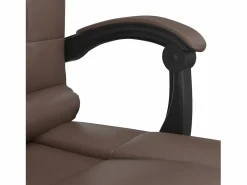 Clicnbuy Silla de oficina reclinable masaje cuero sintético marrón Marru00f3n New