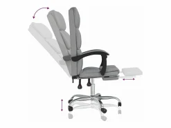 Silla de oficina reclinable de tela claro^Clicnbuy New