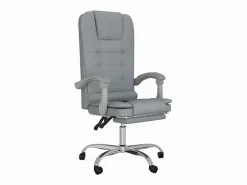 Clicnbuy Silla de oficina reclinable con masaje de tela claro Gris Outlet