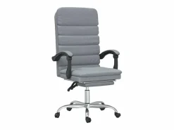 Clicnbuy Silla de oficina reclinable con masaje de tela claro Gris Sale