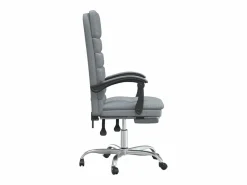Clicnbuy Silla de oficina reclinable con masaje de tela claro Gris Sale