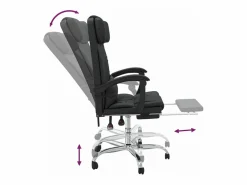 Silla de oficina reclinable masaje cuero sintético^Clicnbuy Discount