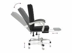 Silla de oficina reclinable cuero sintético^Clicnbuy Hot