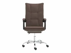 Clicnbuy Silla De Oficina|Silla de oficina reclinable cuero sintético marrón
