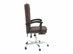 Clicnbuy Silla De Oficina|Silla de oficina reclinable cuero sintético marrón