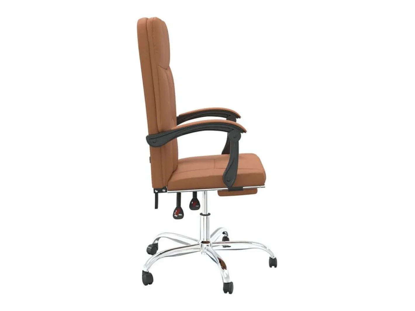 Silla de oficina reclinable cuero sintético marrón^Clicnbuy New