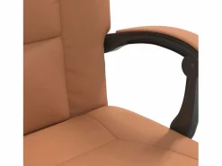 Silla de oficina reclinable cuero sintético marrón^Clicnbuy New