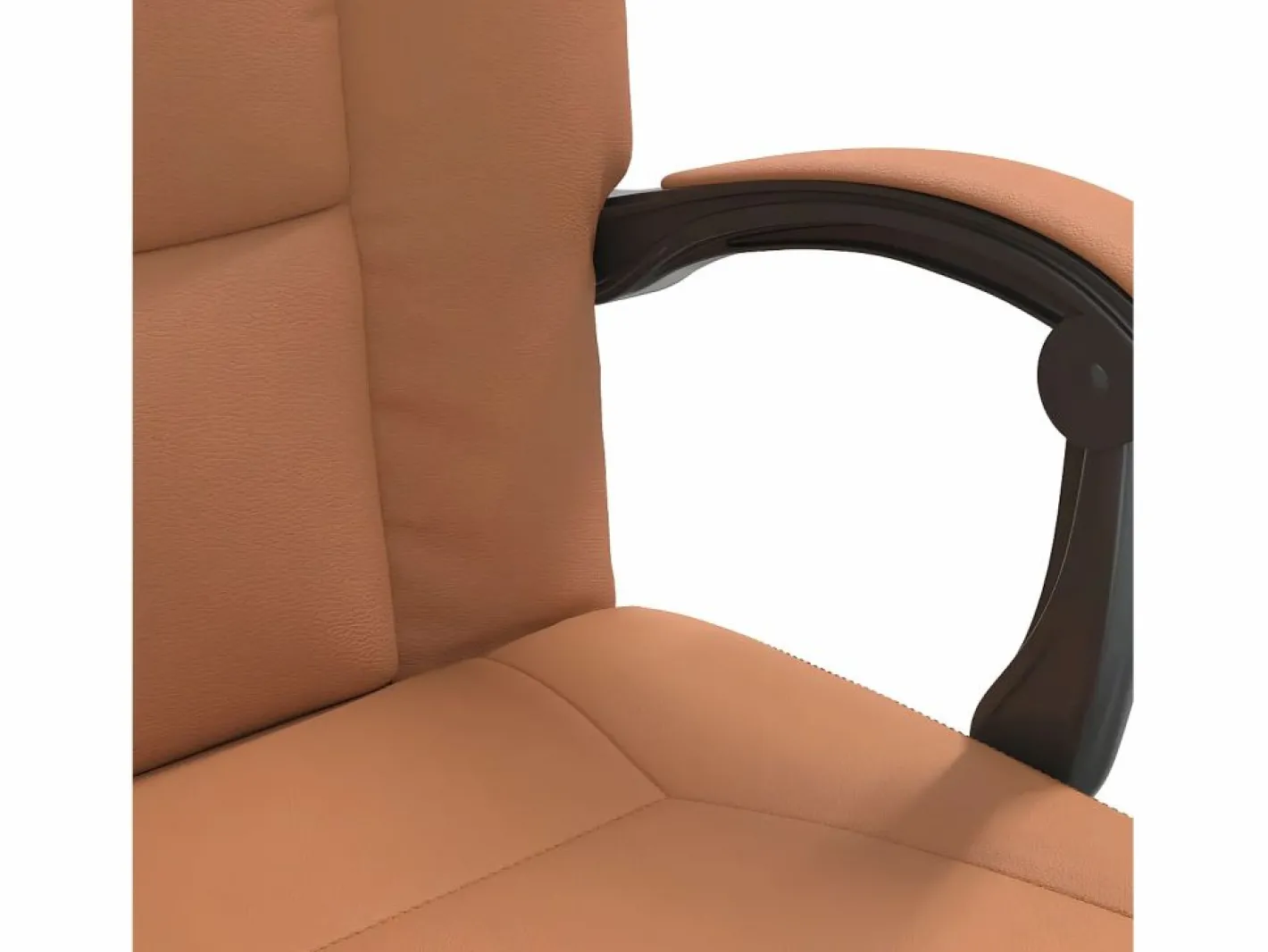 Silla de oficina reclinable cuero sintético marrón^Clicnbuy New