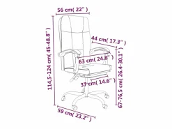Silla de oficina reclinable cuero sintético marrón^Clicnbuy New