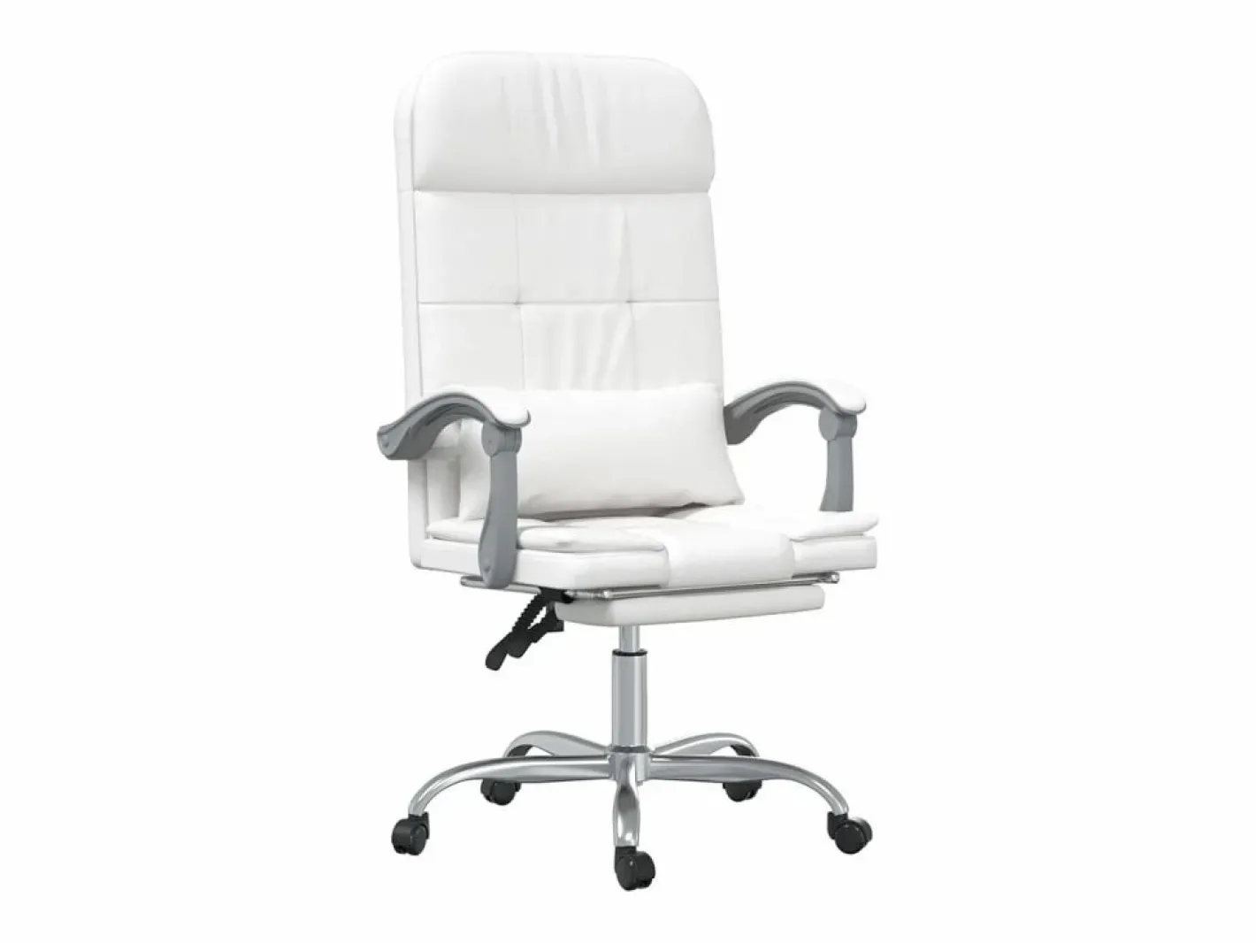 Clicnbuy Silla de oficina reclinable masaje cuero sintético Blanco Hot