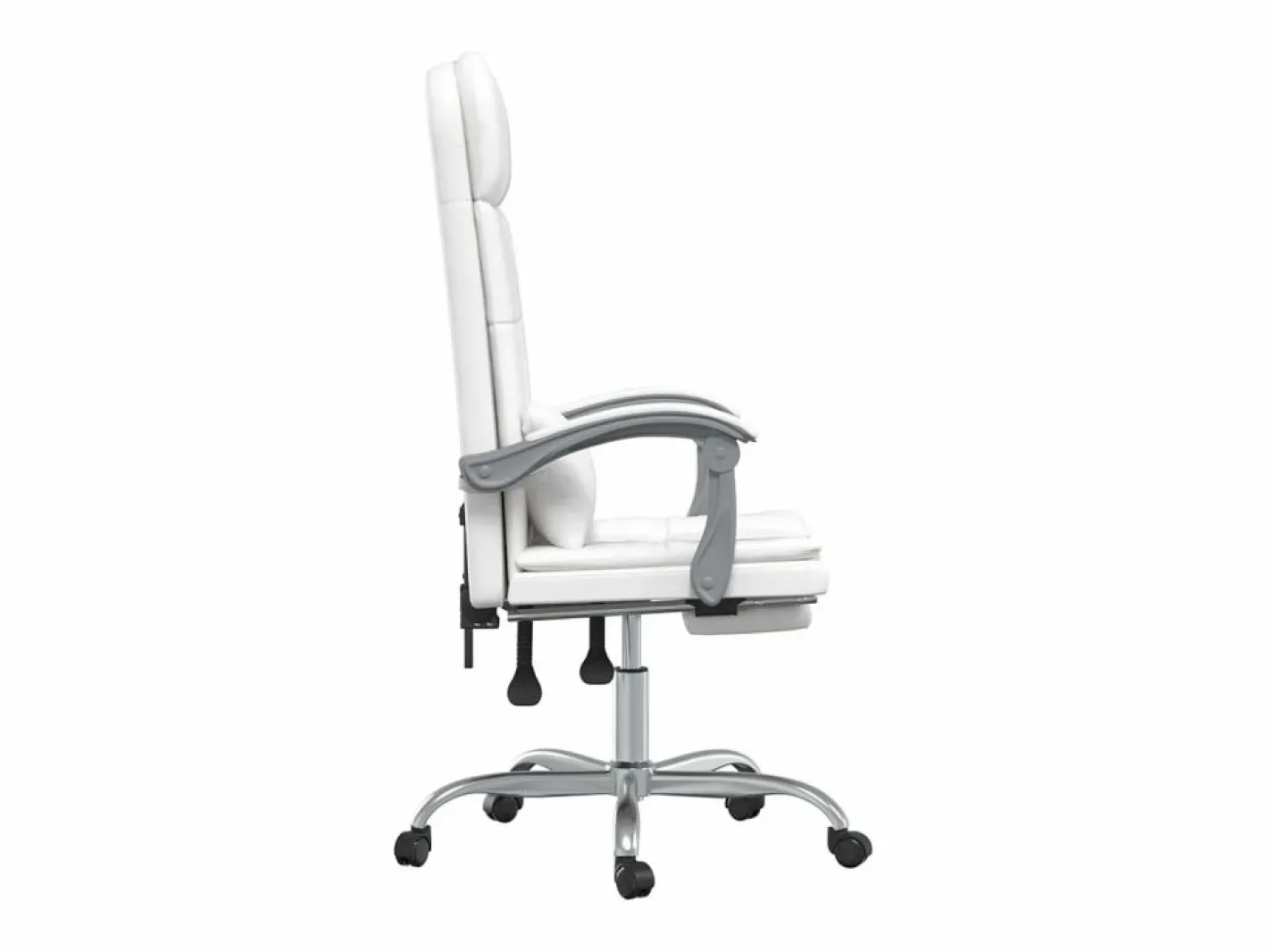 Clicnbuy Silla de oficina reclinable masaje cuero sintético Blanco Hot