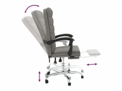 Clicnbuy Silla de oficina reclinable de tela gris taupé Topo Sale
