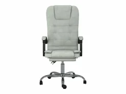 Silla de oficina reclinable con masaje terciopelo claro^Clicnbuy Best