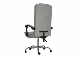 Silla de oficina reclinable con masaje terciopelo claro^Clicnbuy Best