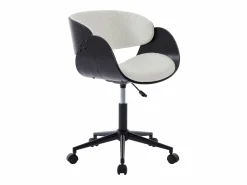 Silla de oficina tela de bucle y metal blanco y negro altura ajustable - JELSA^Vente-unique Hot