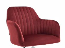 Vente-unique Colección Rouge Passion|Silla De Escritorio|Silla de oficina terciopelo burdeos y negro altura regulable - ELEANA