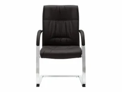 Silla de oficina voladiza de cuero sintético negra ES278978 Negro Hot