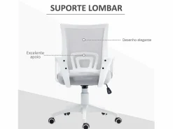Homcom Silla de oficina Waco basculante con reposabrazos + ruedas 89-109x57x55 cm Gris Sale