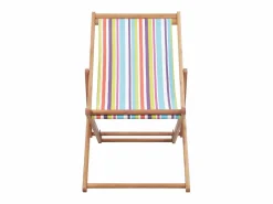 Silla de playa plegable estructura madera y tela ES70846^