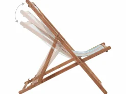Silla de playa plegable estructura madera y tela ES70846^