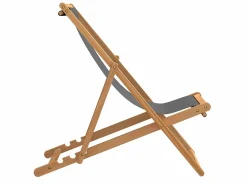 Silla de playa plegable madera maciza de teca ES49485 Gris Best
