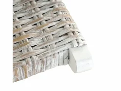 Clicnbuy Sillón De Mimbre|Silla de ratán kubu natural y madera maciza de caoba