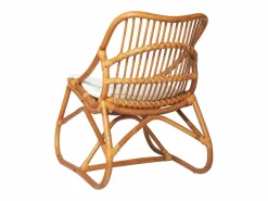 vidaxl Silla de ratán lino marrón claro Blanco Discount