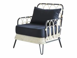 Silla de ratán y metal negra^BERAH GETAH Hot