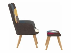 Clicnbuy Silla de relajación con reposapiés tela patchwork Multicolor Discount